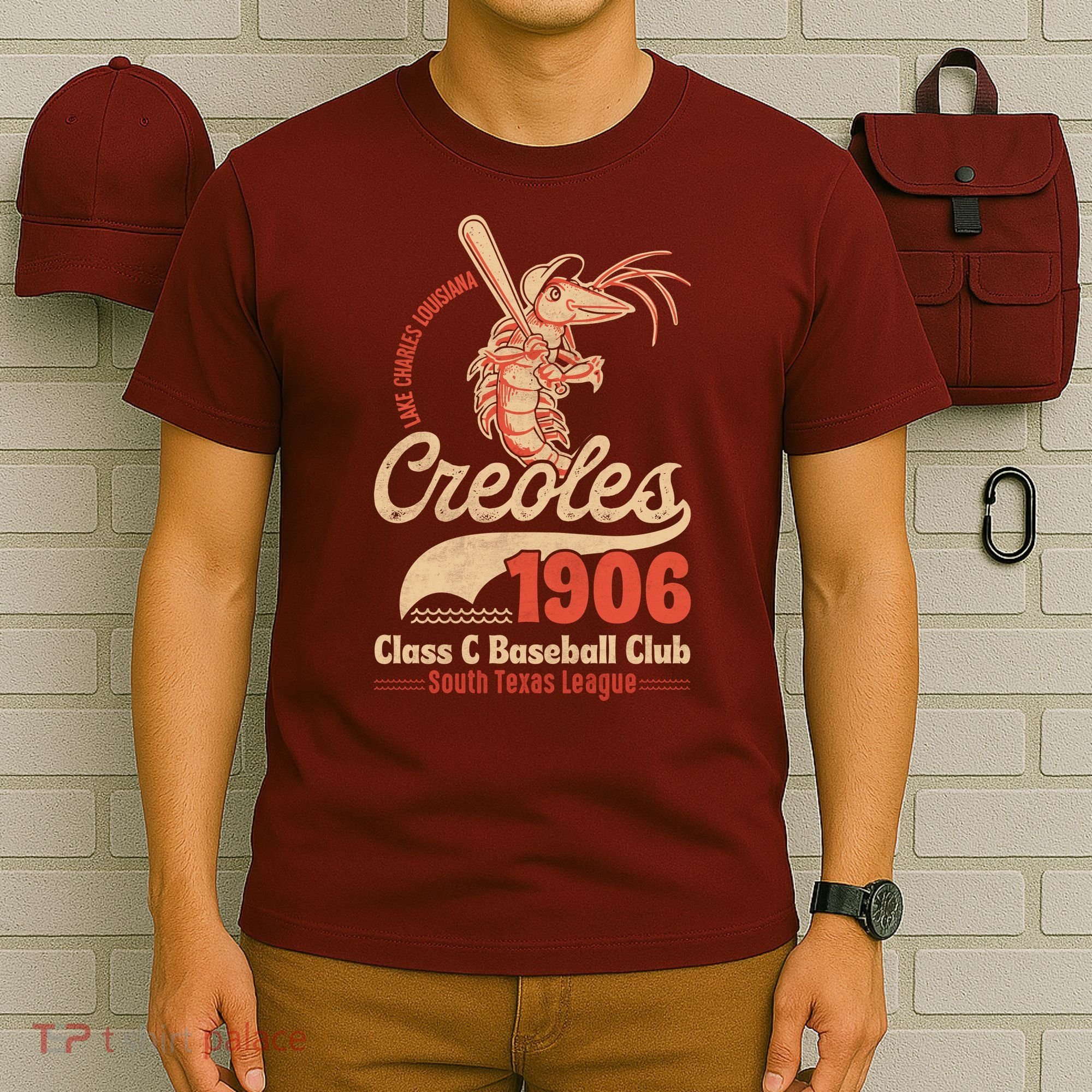 Lake Charles Creoles Louisiana Vintage Defunct Baseball Team T-Shirt