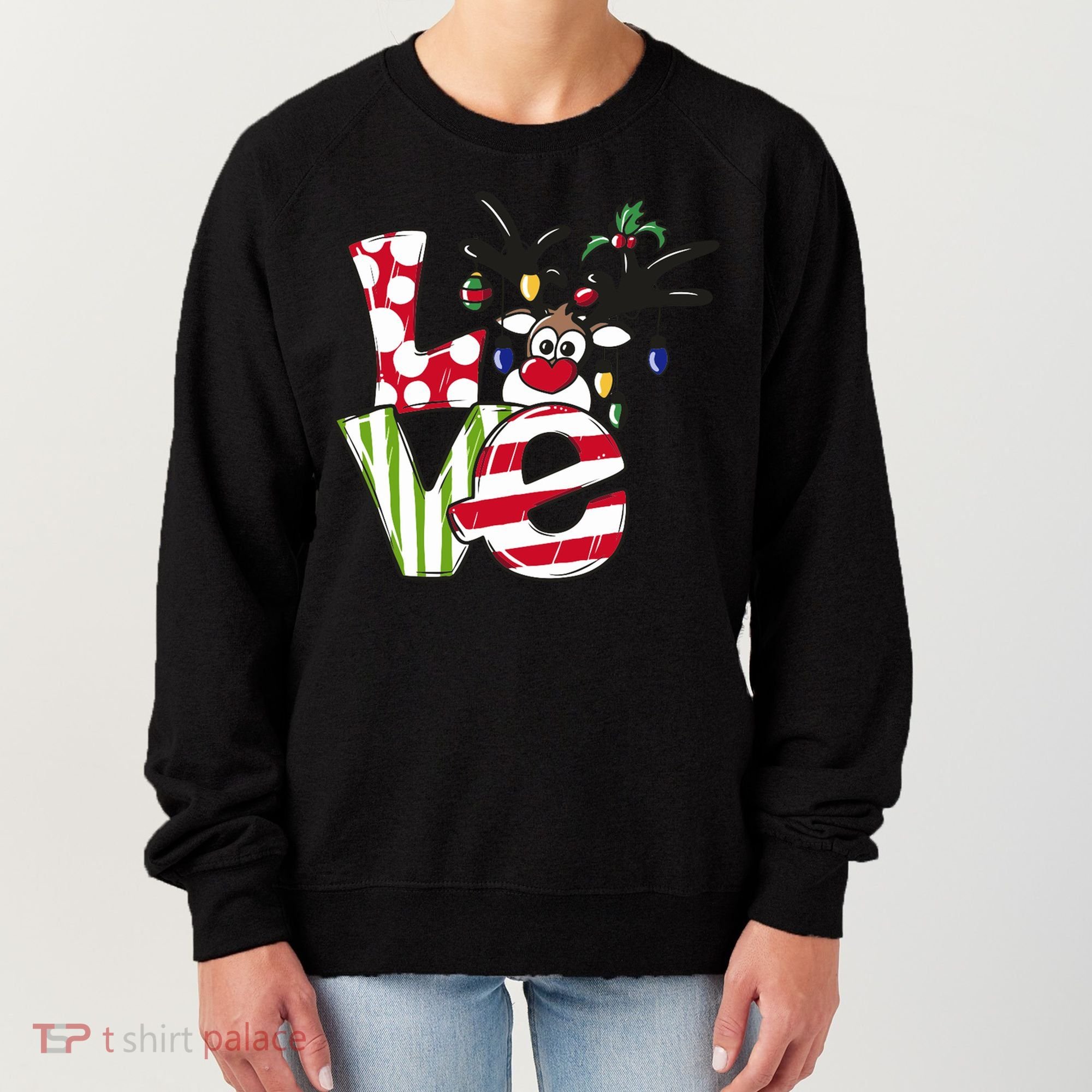 Love Christmas Cute Reindeer Women's Sweatshirt