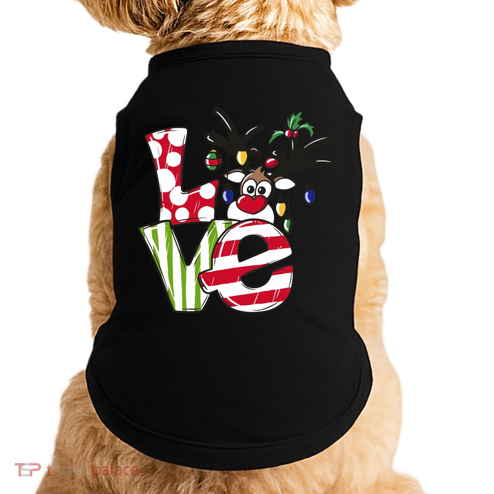 Love Christmas Cute Reindeer Doggie Tank