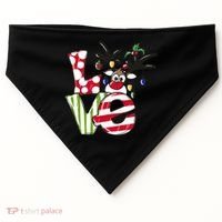 Love Christmas Cute Reindeer USA-Made Doggie Bandana thumb 0