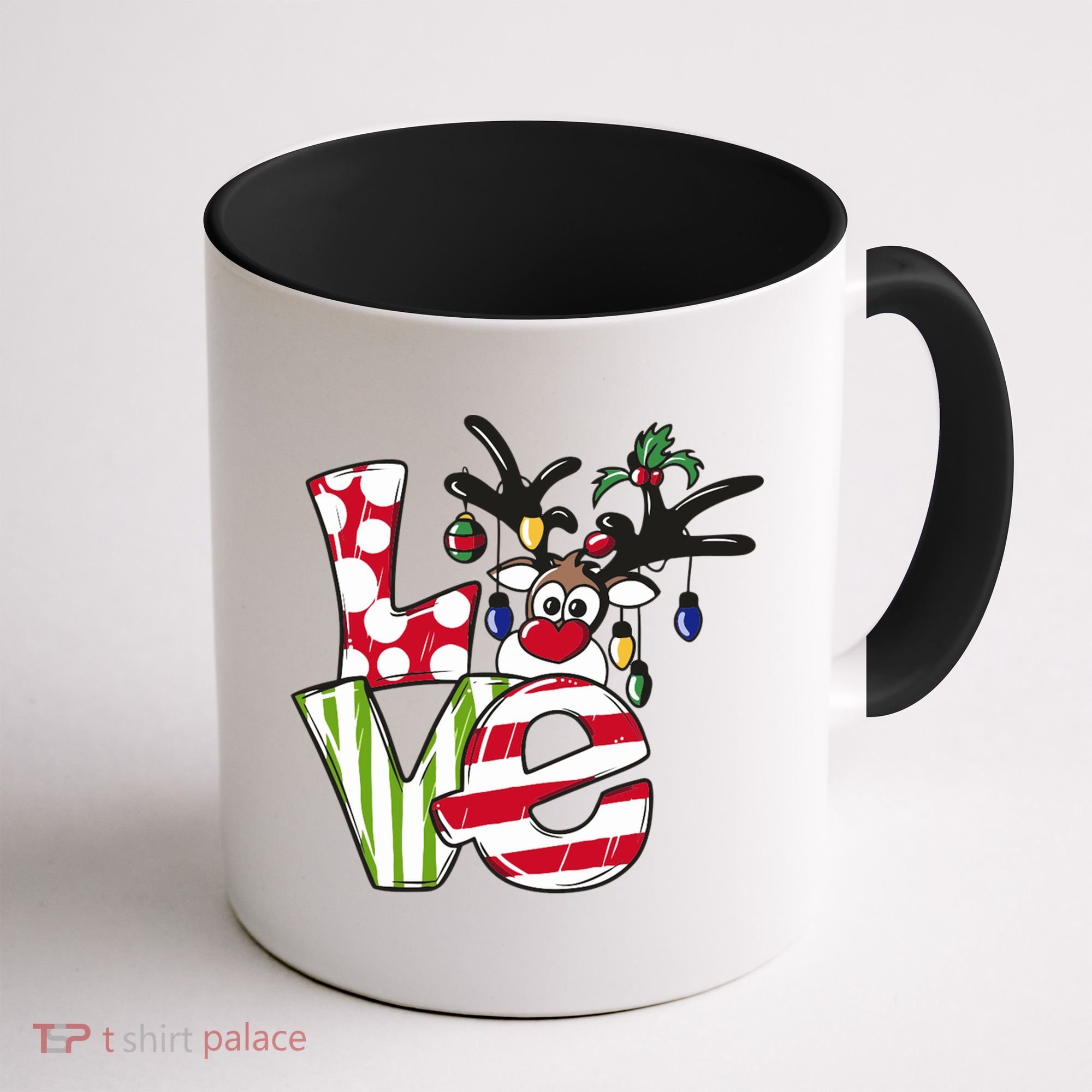 Love Christmas Cute Reindeer Coffee Mug