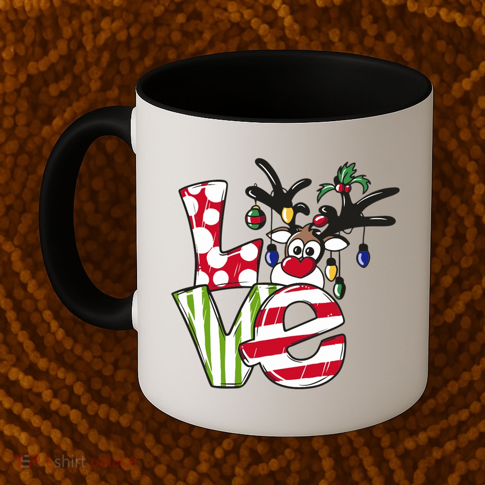 Love Christmas Cute Reindeer Coffee Mug