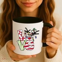 Love Christmas Cute Reindeer Coffee Mug thumb 3
