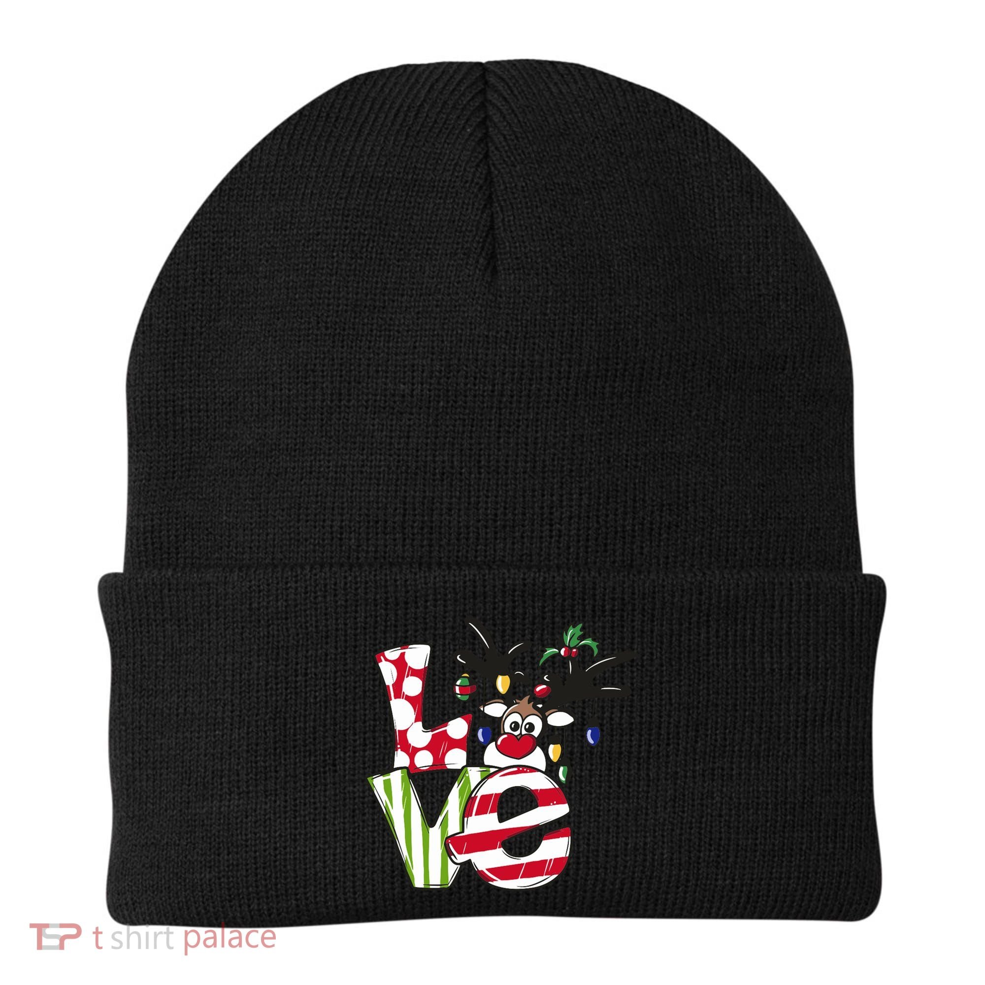 Love Christmas Cute Reindeer Beanie