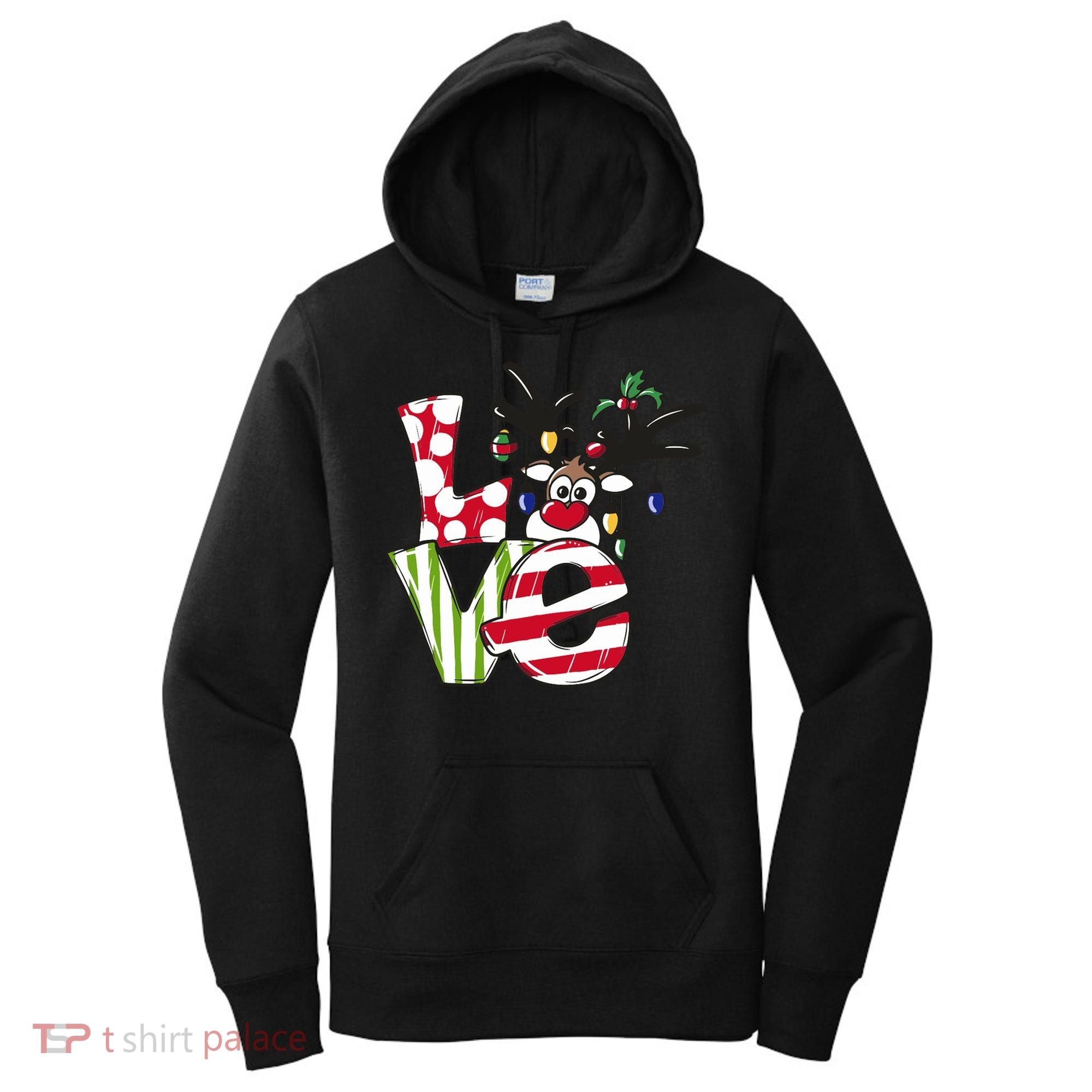 Love Christmas Cute Reindeer Women's Hoodie