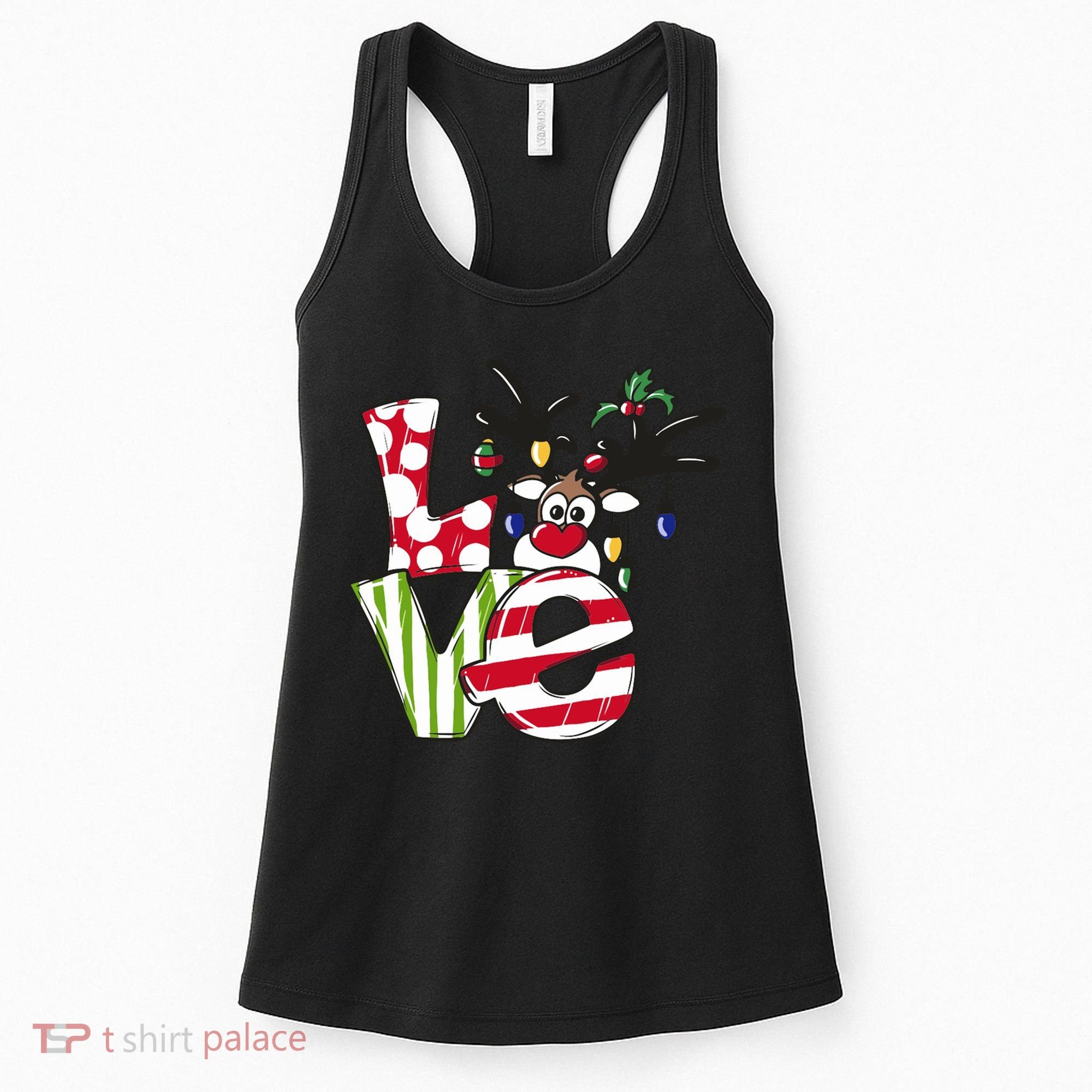 Love Christmas Cute Reindeer Women's Tank Top