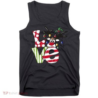 Love Christmas Cute Reindeer Tank Top