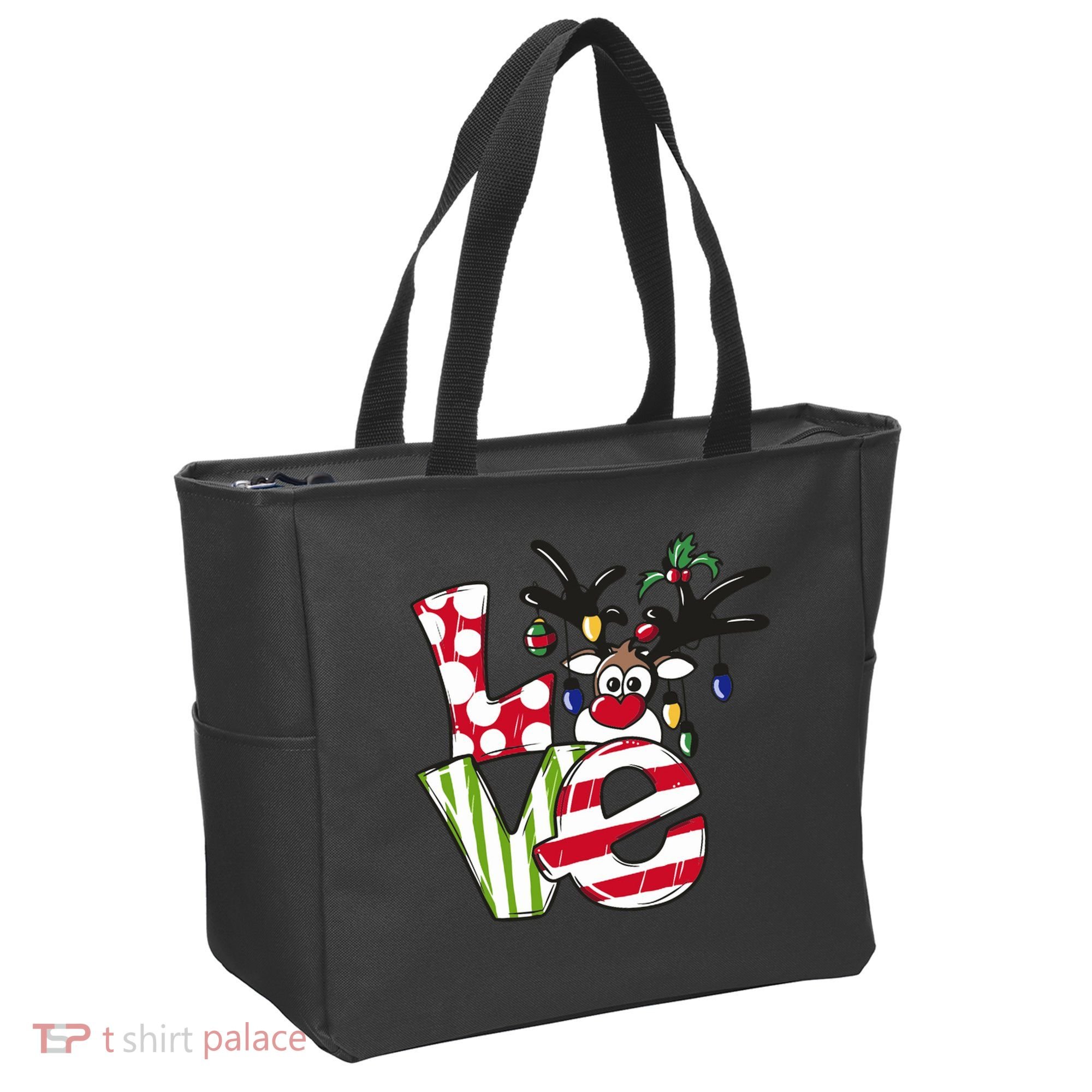 Love Christmas Cute Reindeer Tote Bag