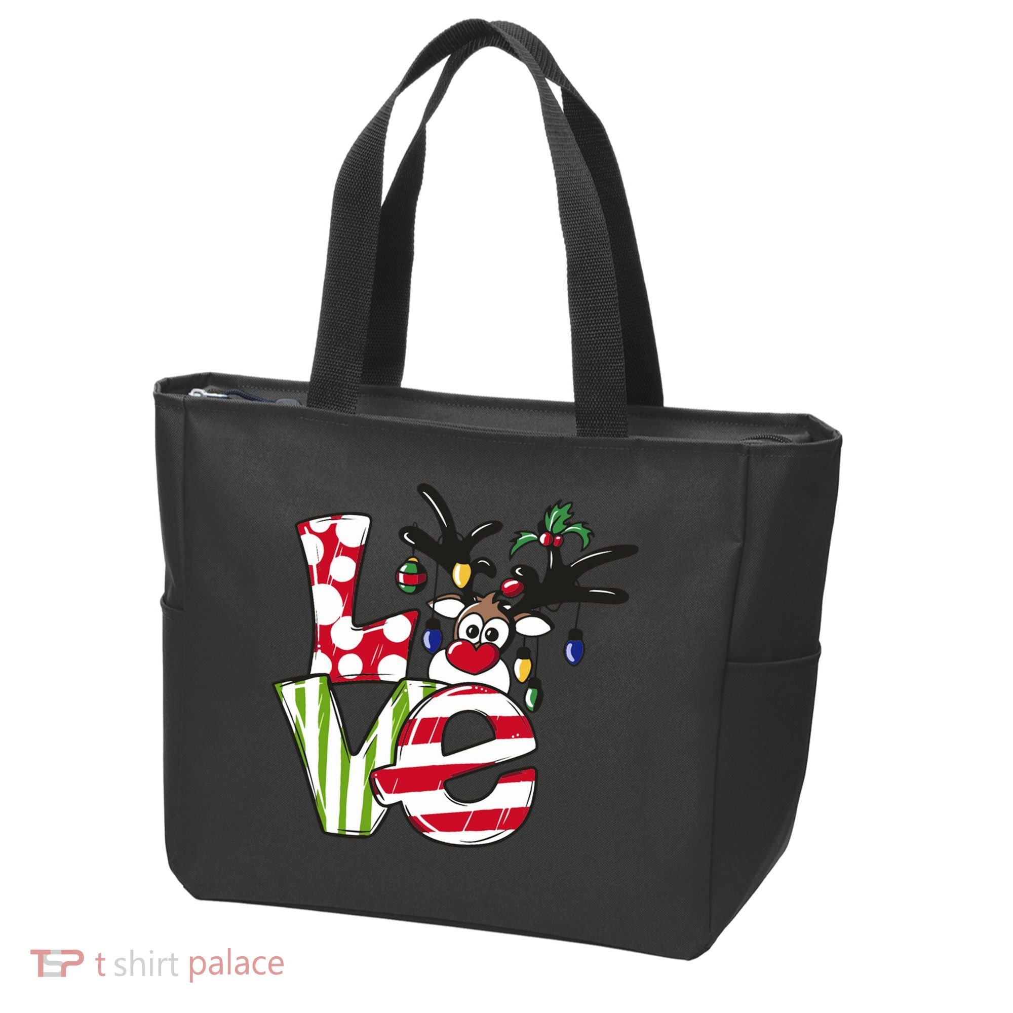 Love Christmas Cute Reindeer Tote Bag