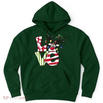 Love Christmas Cute Reindeer Hoodie