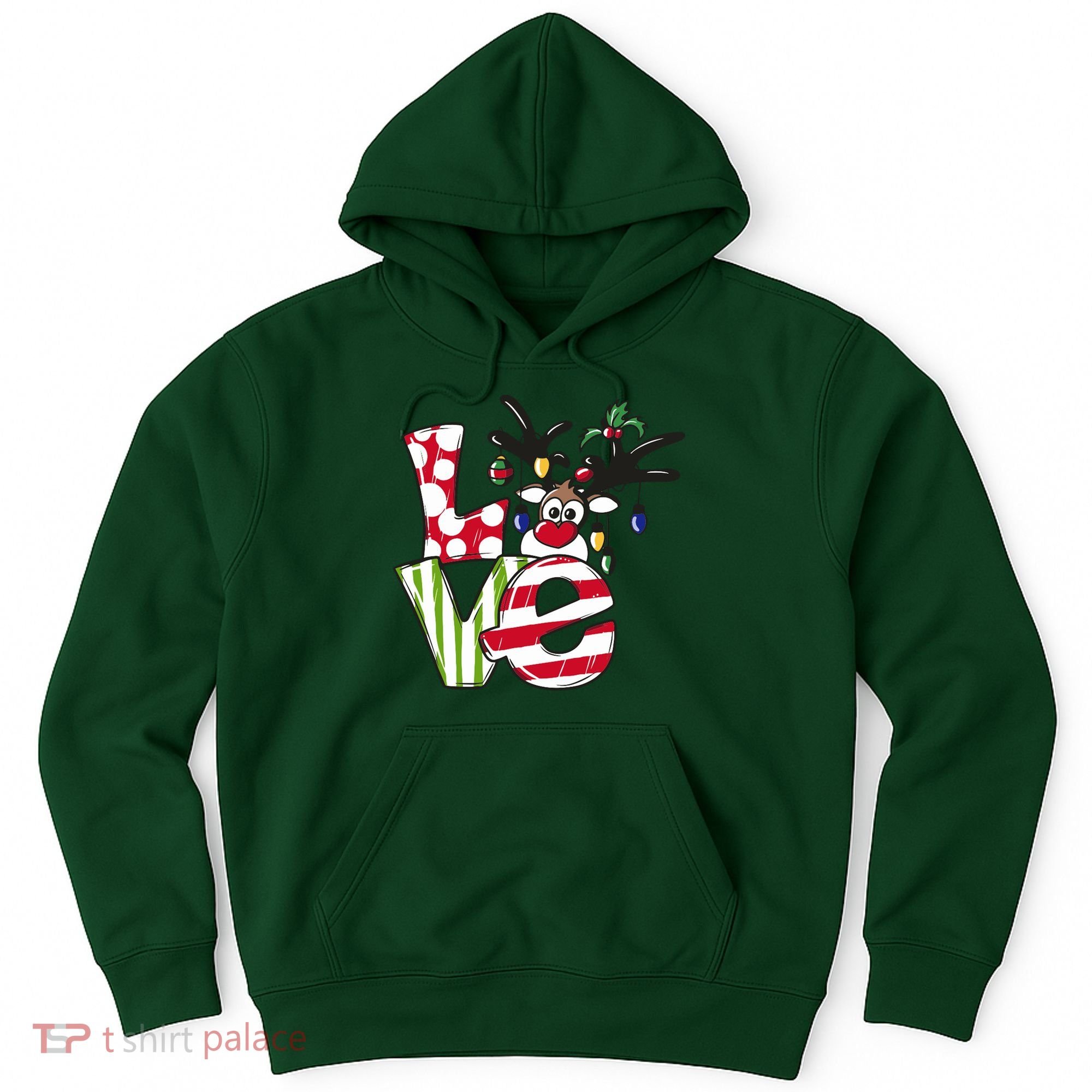 Love Christmas Cute Reindeer Hoodie