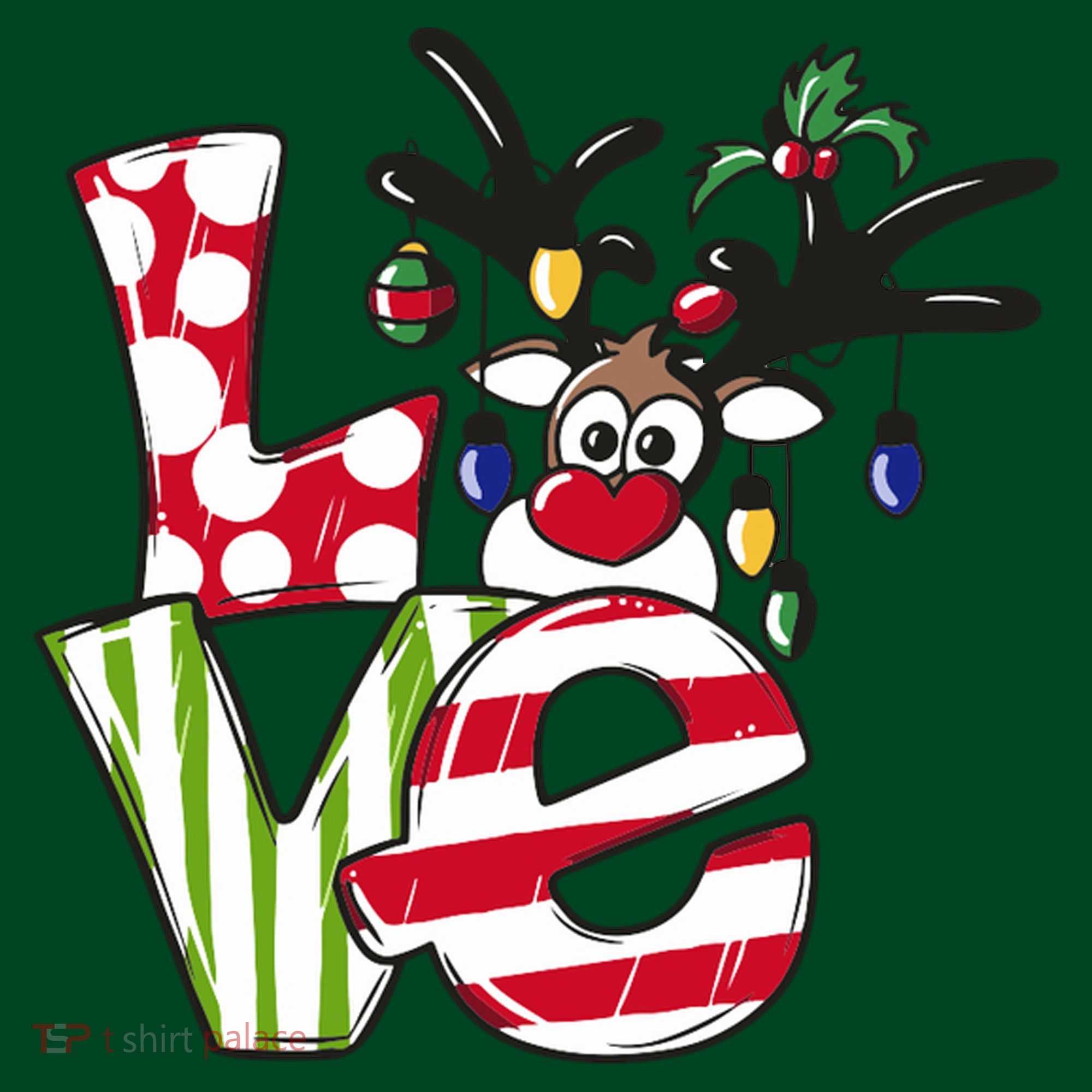 Love Christmas Cute Reindeer Hoodie