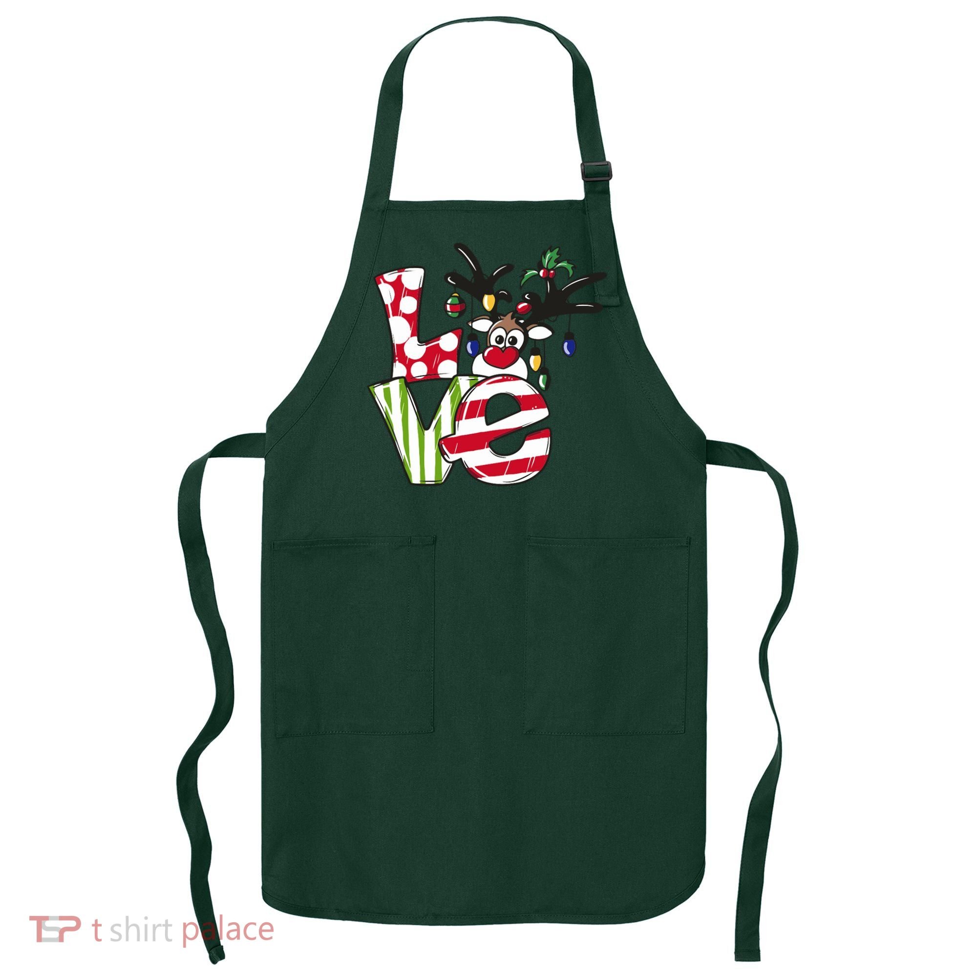 Love Christmas Cute Reindeer Apron