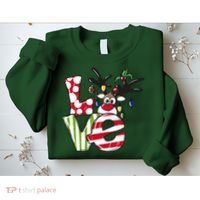 Love Christmas Cute Reindeer Sweatshirt thumb 2