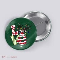 Love Christmas Cute Reindeer Button thumb 0