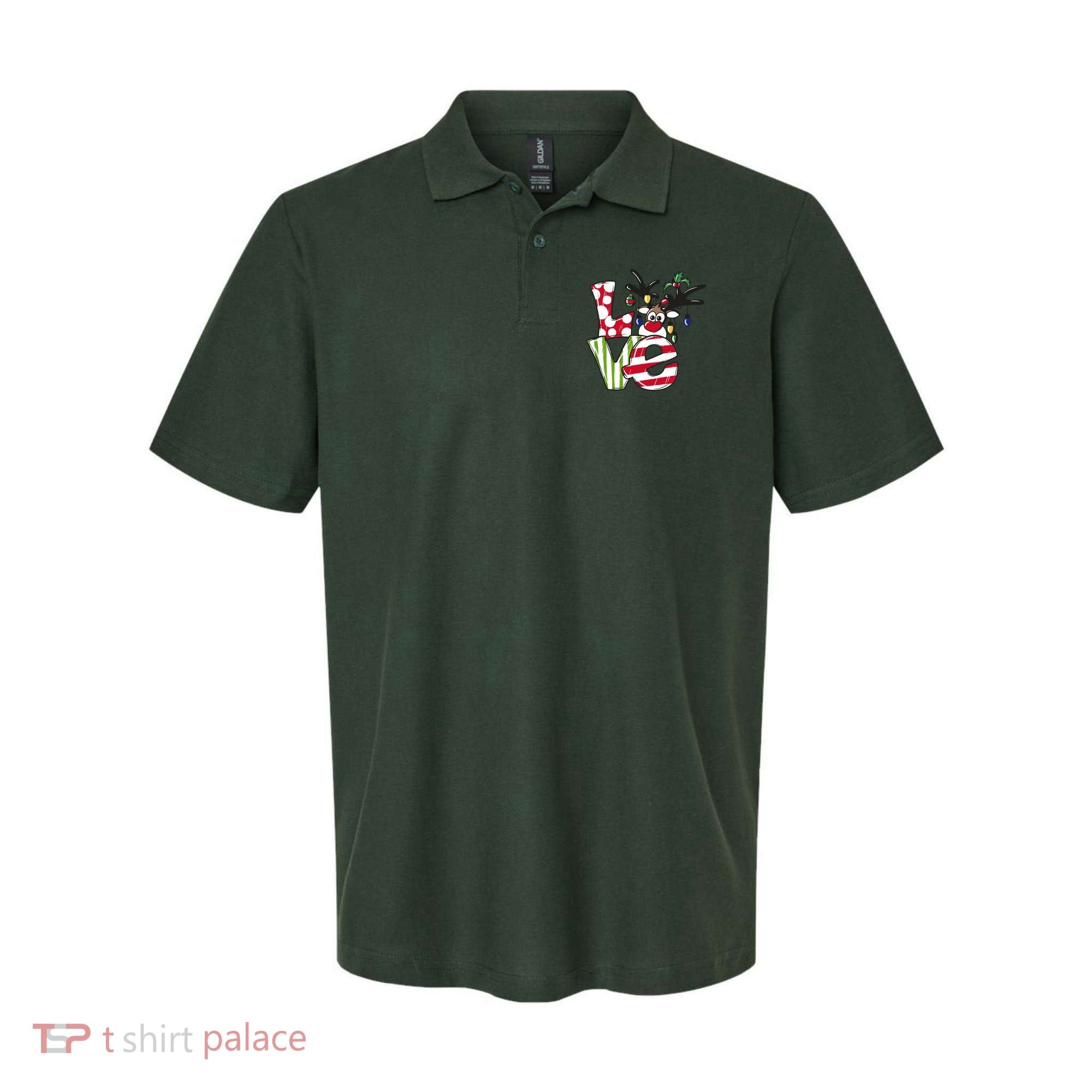 Love Christmas Cute Reindeer Polo
