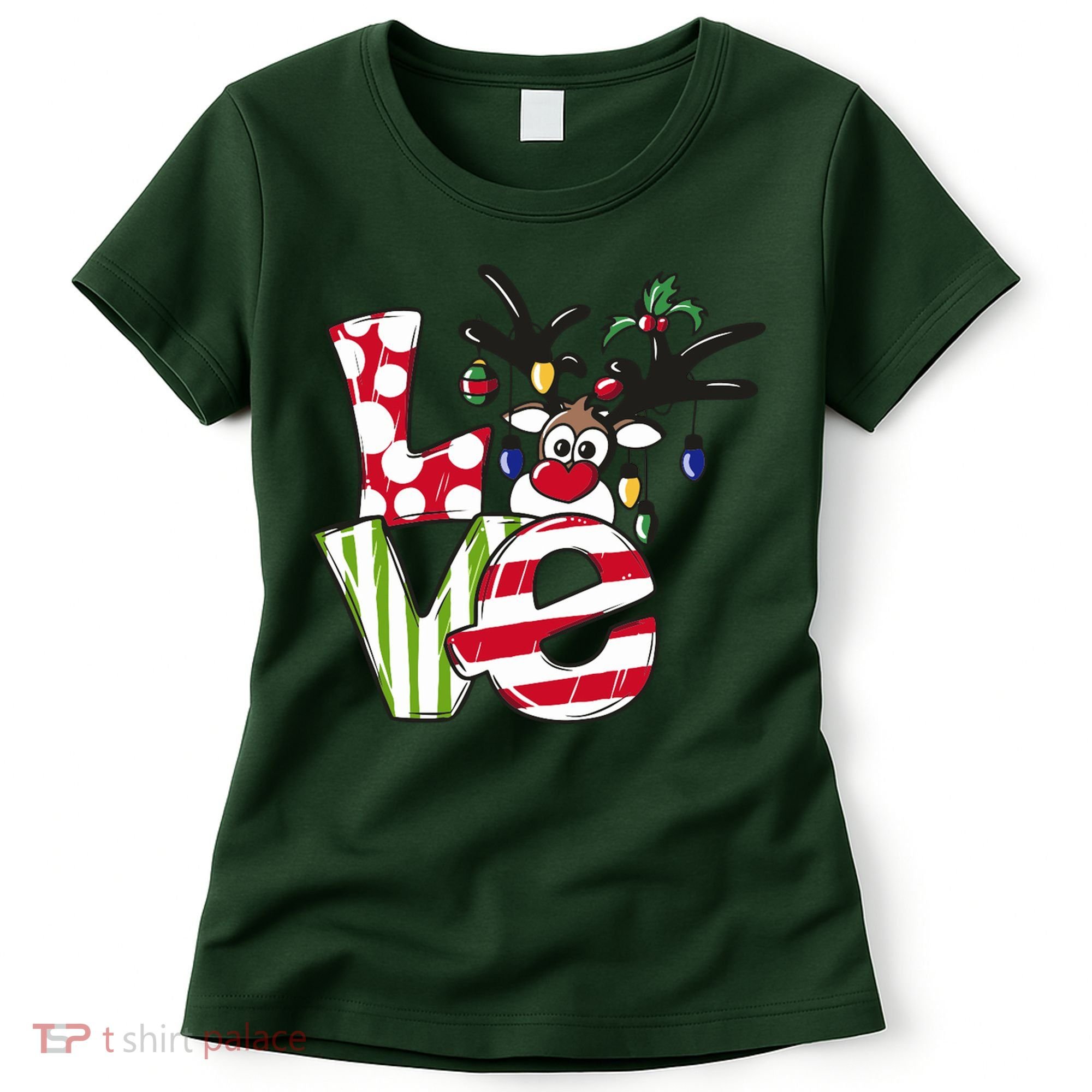 Love Christmas Cute Reindeer Women's T-Shirt