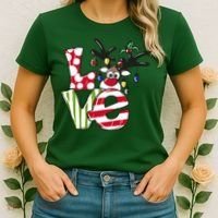 Love Christmas Cute Reindeer Women's T-Shirt thumb 2
