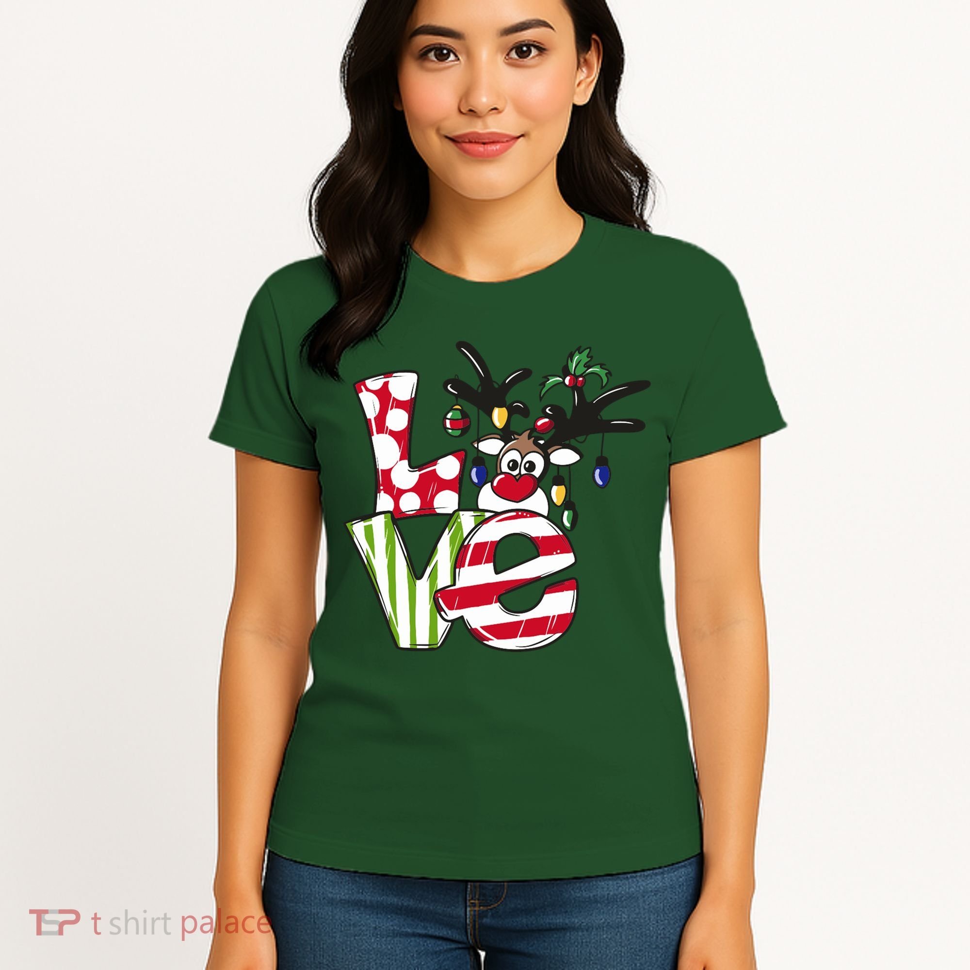 Love Christmas Cute Reindeer Women's T-Shirt
