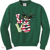 Love Christmas Cute Reindeer Kids Sweatshirt thumb 0