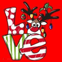 Love Christmas Cute Reindeer Santa Hat thumb 1
