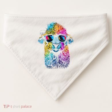 Lama Colorful Cool Alpaca Alpacalover USA-Made Doggie Bandana