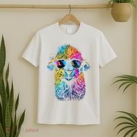 Lama Colorful Cool Alpaca Alpacalover T-Shirt thumb 2
