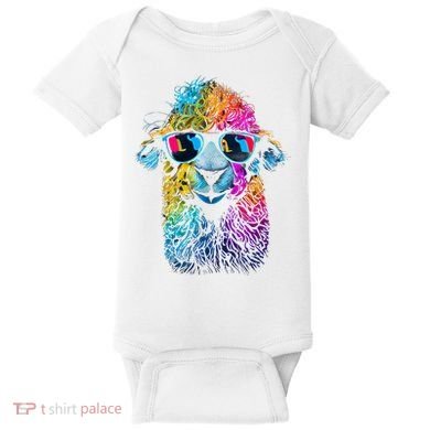 Lama Colorful Cool Alpaca Alpacalover Baby Bodysuit