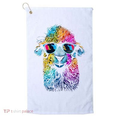 Lama Colorful Cool Alpaca Alpacalover Golf Towel