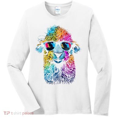 Lama Colorful Cool Alpaca Alpacalover Women's Long Sleeve Shirt