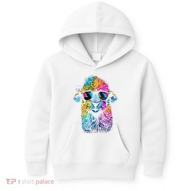 Lama Colorful Cool Alpaca Alpacalover Kids Hoodie
