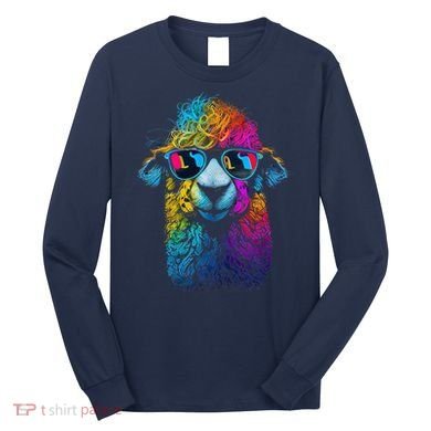 Lama Colorful Cool Alpaca Alpacalover Long Sleeve Shirt