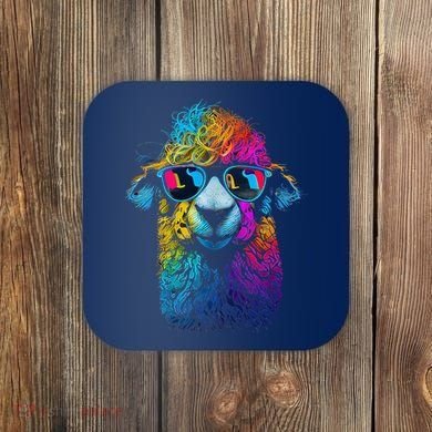 Lama Colorful Cool Alpaca Alpacalover Coaster