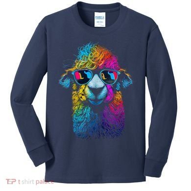 Lama Colorful Cool Alpaca Alpacalover Kids Long Sleeve Shirt