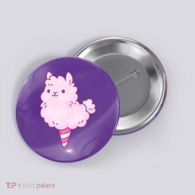 Llama Cotton Candy Button
