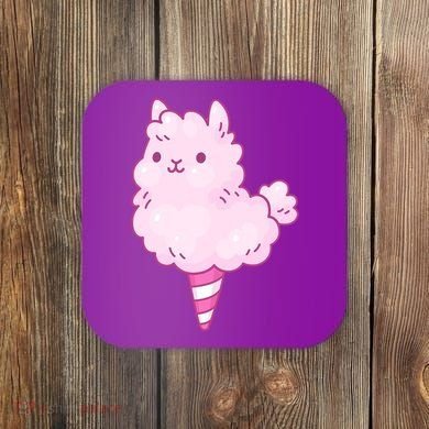Llama Cotton Candy Coaster