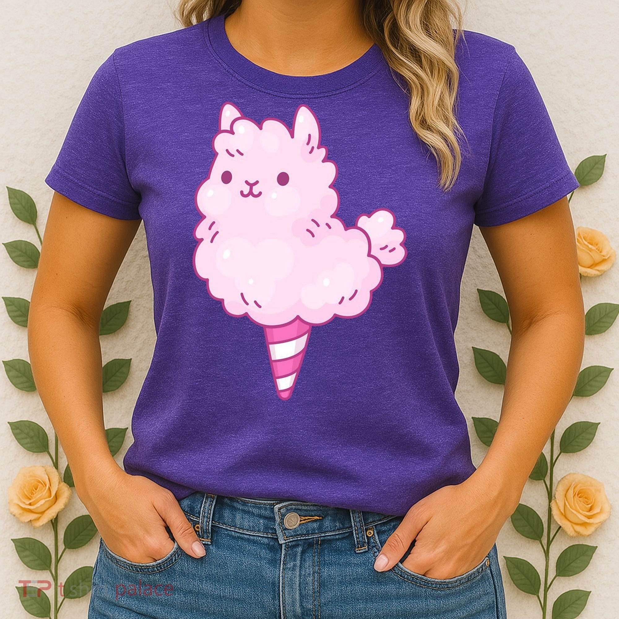 Llama Cotton Candy Women's T-Shirt