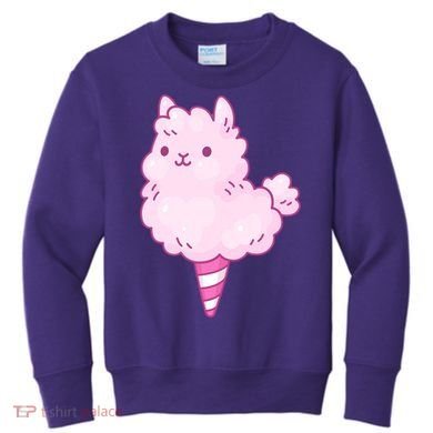 Llama Cotton Candy Kids Sweatshirt
