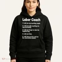 Labor Coach Expecting Dad Rules Papa Funny Baby Hoodie thumb 5