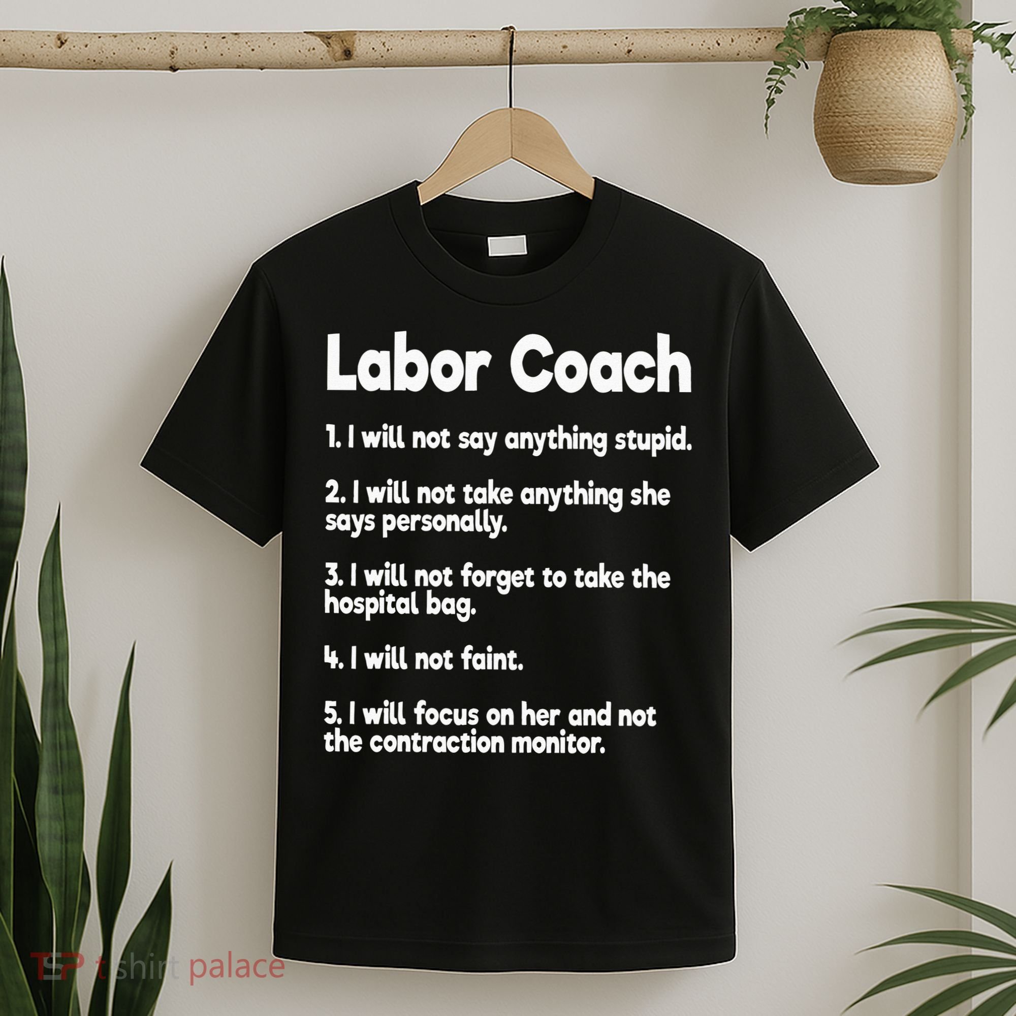 Labor Coach Expecting Dad Rules Papa Funny Baby T-Shirt