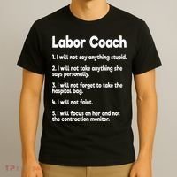 Labor Coach Expecting Dad Rules Papa Funny Baby T-Shirt thumb 3