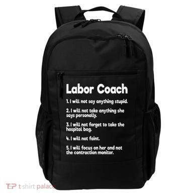 Labor Coach Expecting Dad Rules Papa Funny Baby Backpack