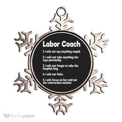 Labor Coach Expecting Dad Rules Papa Funny Baby Ornament