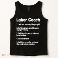 Labor Coach Expecting Dad Rules Papa Funny Baby Tank Top thumb 2