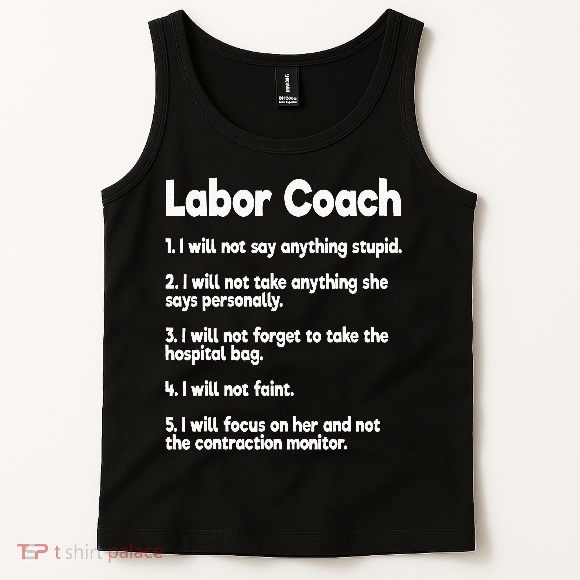 Labor Coach Expecting Dad Rules Papa Funny Baby Tank Top