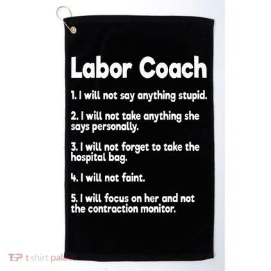 Labor Coach Expecting Dad Rules Papa Funny Baby Golf Towel
