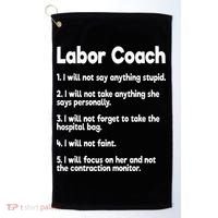 Labor Coach Expecting Dad Rules Papa Funny Baby Golf Towel thumb 0