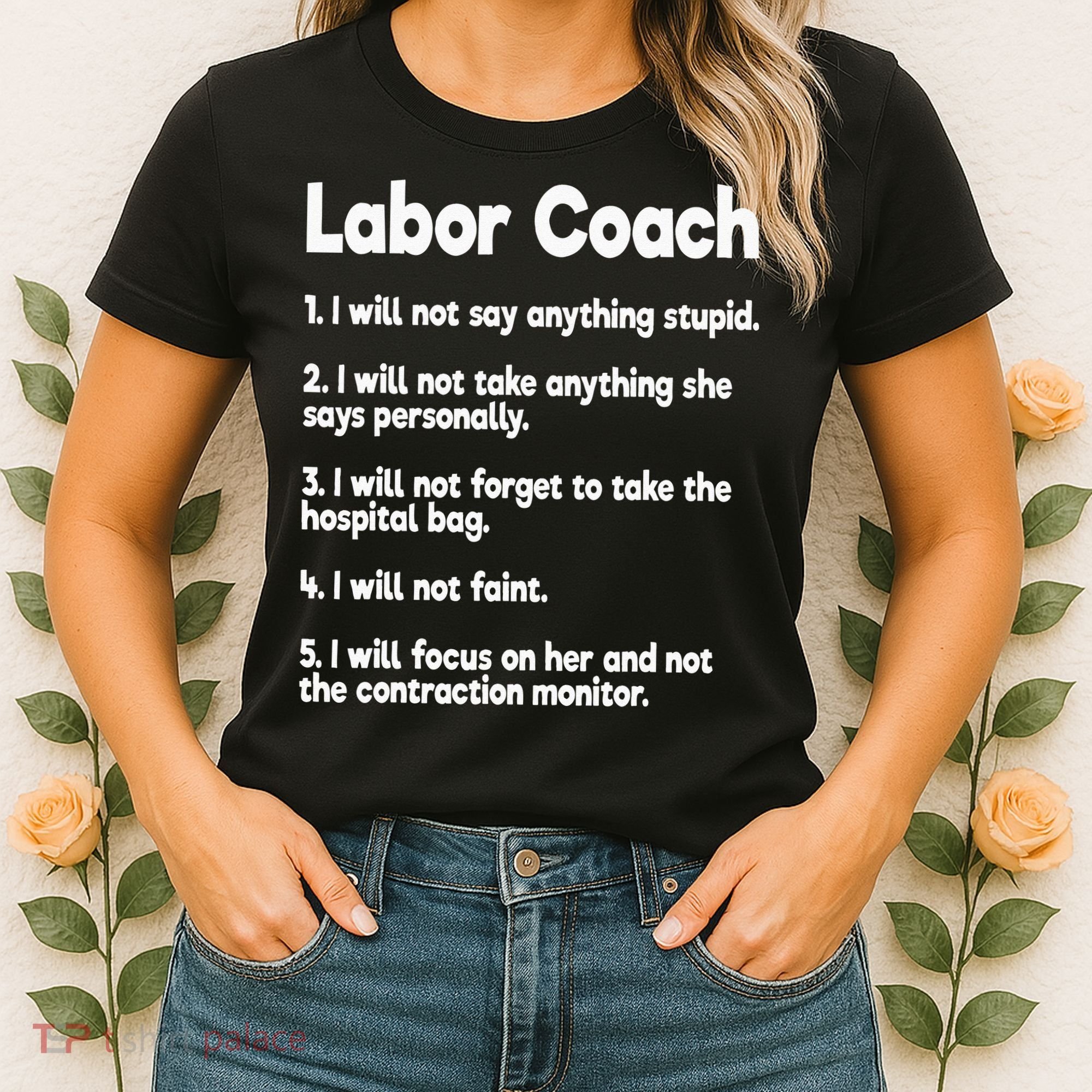 Labor Coach Expecting Dad Rules Papa Funny Baby Women's T-Shirt