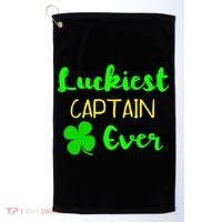 Luckiest Captain Ever St Patrick's Day Irish Boat Boating Cute Gift Golf Towel thumb 0