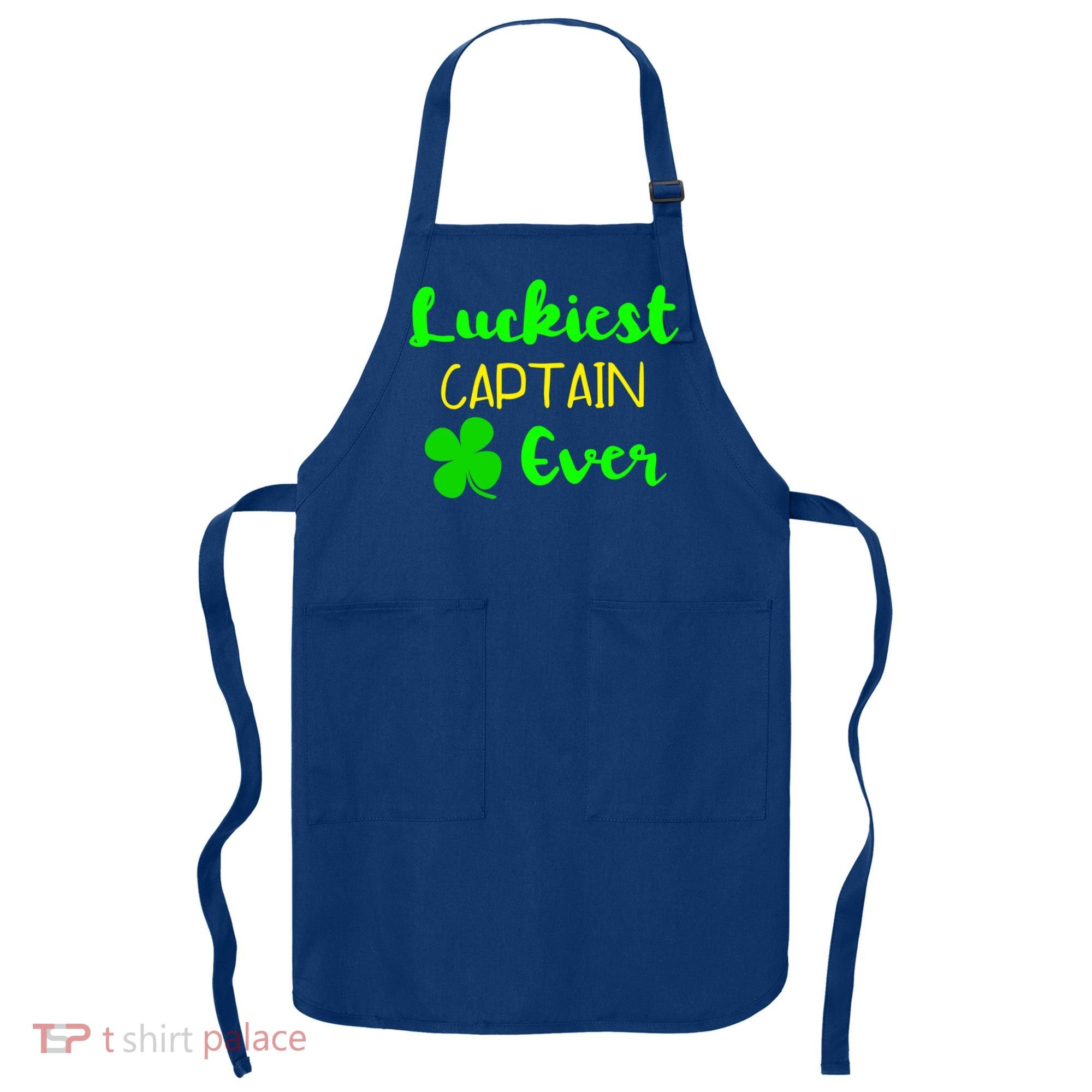 Luckiest Captain Ever St Patrick's Day Irish Boat Boating Cute Gift Apron